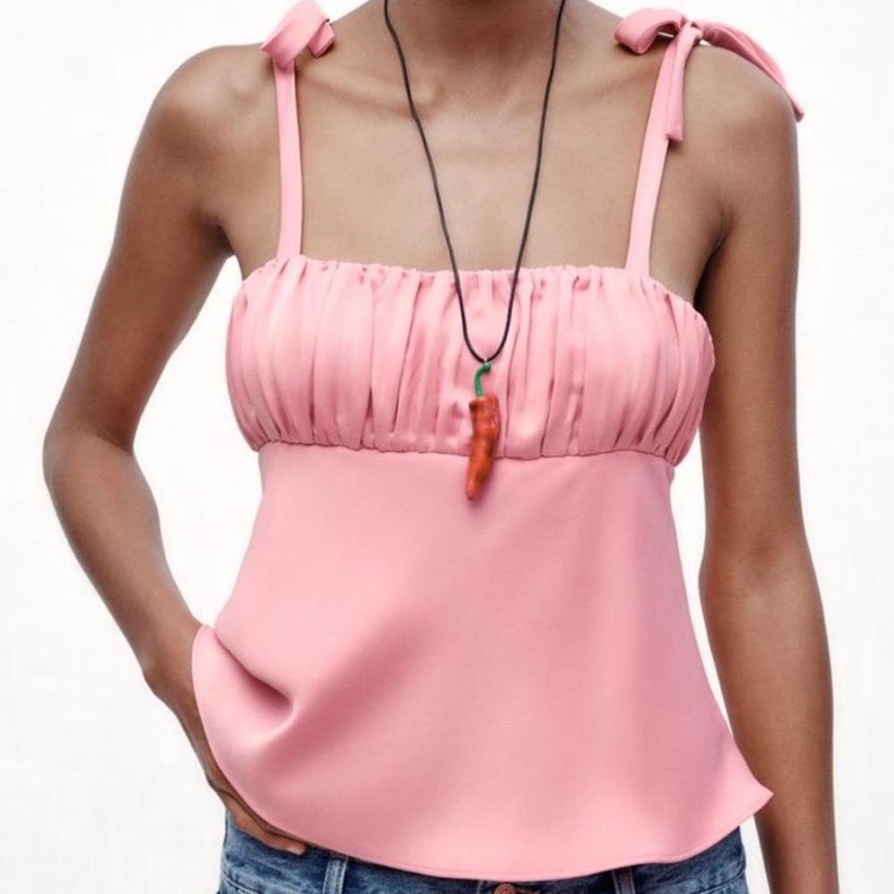 Zara Pink Sleeveless Blouse